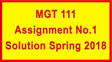 MGT111 Assignment 1 Solution Spring 2018 | Virtual University | A4E