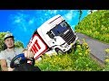 САМАЯ ОПАСНАЯ ГОРНАЯ ДОРОГА - СТАЩИЛО ПРИЦЕП В ПРОПАСТЬ - EURO TRUCK SIMULATOR 2 + РУЛЬ