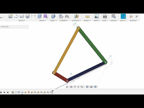 How a four bar linkage mechanism works - fusion 360 tutorial