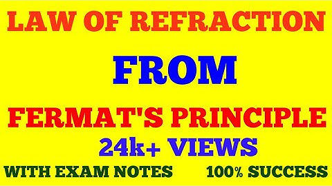 LAW OF REFRACTION FROM FERMAT