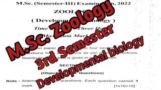 Surguja University // question paper 2022 // M.Sc. Zoology 3rd semester // Development biology.