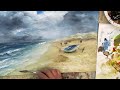 Painting an afternoon storm on the beach dynamic applications