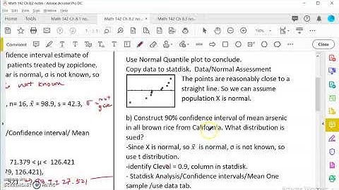 OpenStax  Statistics Ch 8.2 Confidence Interval One mean # 2