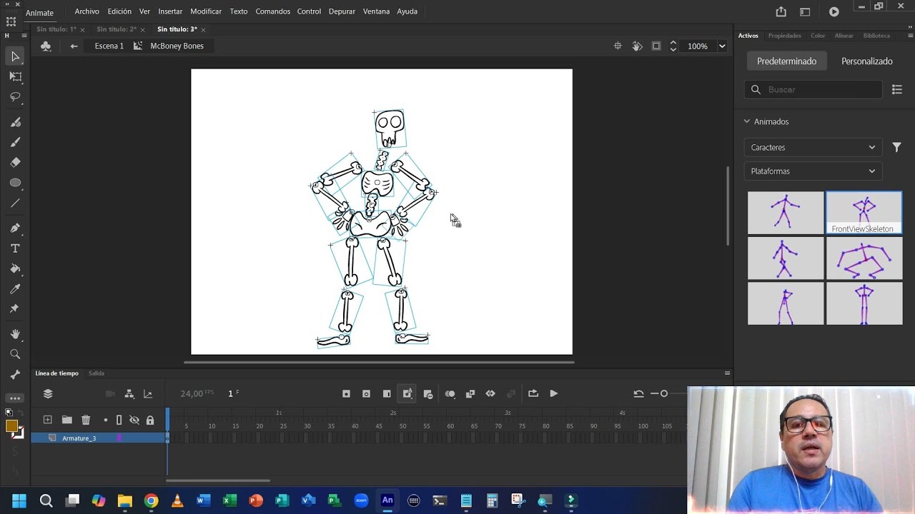 Rigging de Personajes en Adobe Animate con la Herramienta Huesos (Bone Tool)