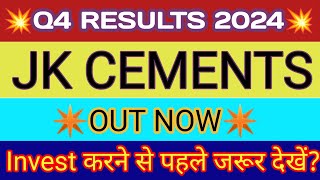 JK Cement Q4 Results 2024 🔴 JK Cement Results 🔴 JK Cement Share Latest News 🔴 JK Cement Share Result