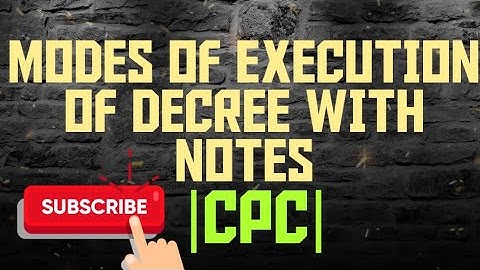 Modes of Execution of Decree |CPC|