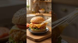 The Tiniest Magical Chicken Burger Ever! ?✨ #food #cooking #viral #contentcreator #food #yummy