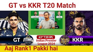 GT vs KKR Prediction|GT vs KKR  Team|Gujarat vs Kolkata IPL 63TH T20 Match