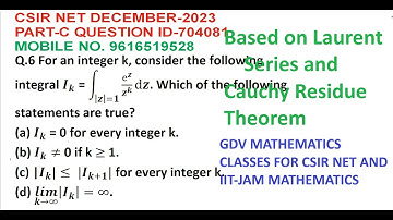CSIR NET DECEMBER 2023 PART C QUESTION ID 704081 COMPLEX ANALYSIS QUESTION NUMBER 6 SOLUTION|