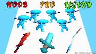 NOOB vs PRO vs LEGEND in Sword Play! Action Ninja 3D screenshot 1