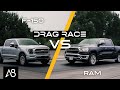 2021 Ford F-150 EcoBoost vs Ram HEMI | DRAG + ROLL RACE