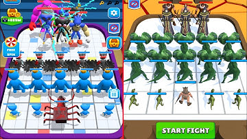 Max Level in Merge Master Blue Monster Vs Merge Master Dinosaur Fusion Monster Combined Gameplay