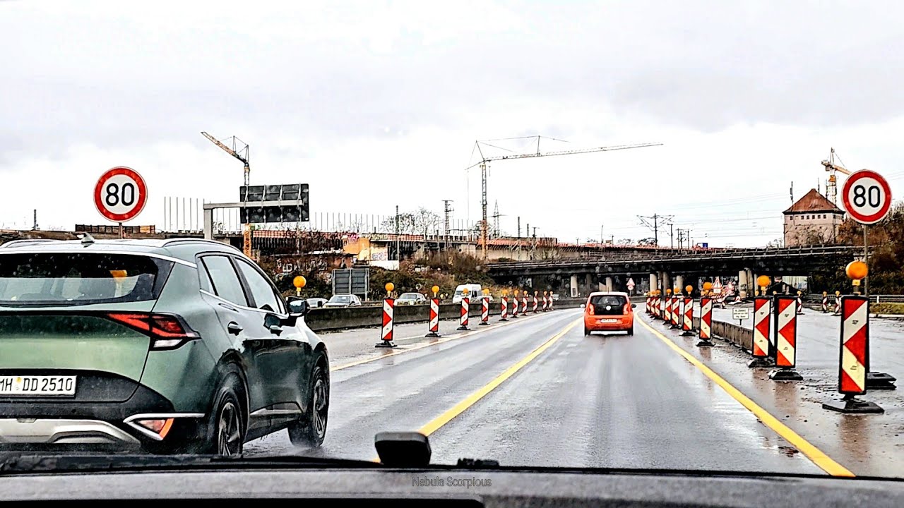 Germany’s Autobahn Bridge Overhaul - Construction on A40 | Lane Closed 