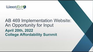 Celebrity Input and Feedback Session on Resources to Help Your School District Successfully Implement AB469 Profile