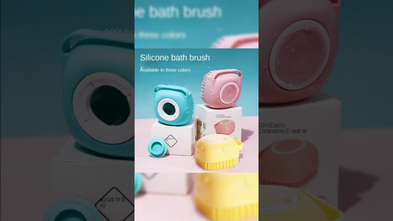 Eco-friendly Soft Pet Silicone Bath Brush With Soap Dispenser