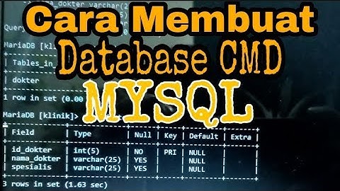 Cara Membuat Database KLINIK/RumahSakit di CMD/MYSQL