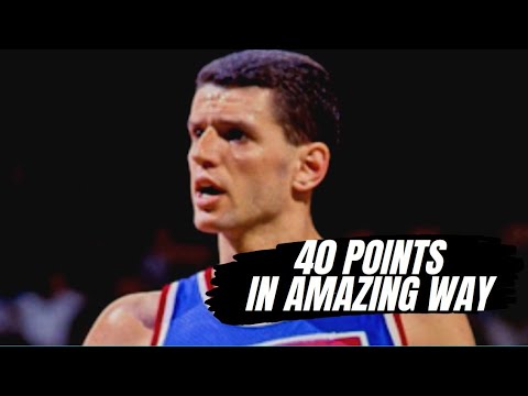 [HD] Drazen Petrovic 40 pts VS Cleveland Cavaliers - 1992