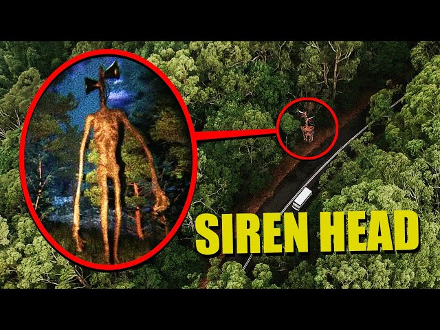 DRONE CATCHES SIREN HEAD AT HAUNTED SCREAMING FOREST!! (HE'S