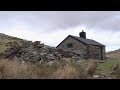 Hiking to mountain bothy in snowdonia national park bunkhouse in the rain