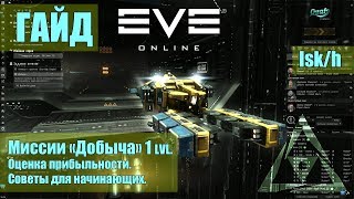 Eve online - Миссии &quot;Добыча&quot; 1 уровня. Замер иcкочаса, оценка занятия.