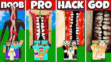 Minecraft Battle: FAMILY SMILE ROOM SCP HOUSE BUILD CHALLENGE NOOB vs PRO vs HACKER vs GOD Animation