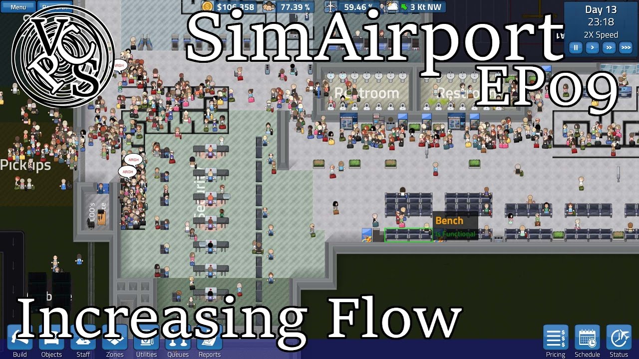 Let's Play SimAirport EP09 – Increasing Flow Early Alpha Airport Simulator Gameplay