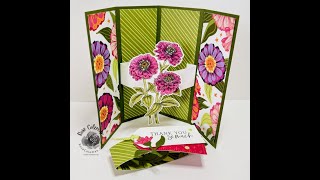 Simply Zinnia Pop Out Gate Fold Card Fun Fold Friday Facebook replay