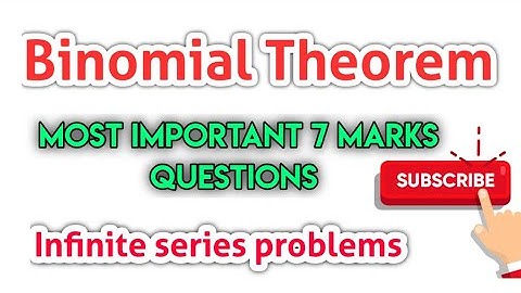 Binomial Theorem / Most important questions  | Inter second year/2nd 2A/ Maths @asquaremathsacademy