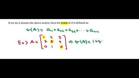 The Trace of a Matrix