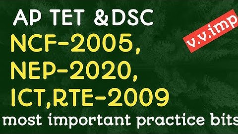 Ap tet ncf-2005,NEP-2020,ict,rte-2009 practice bits #ncf2005#ict#rte2009 #aptet#tet#tet2025 