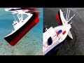 Cardboard ship sinking, fishing trawler sank after colliding with ferry ship