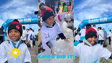 This 3 Year Old Just ran the entire Bubble Run 5K in New York !