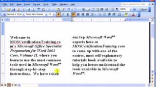 Word 2003 Column Breaks