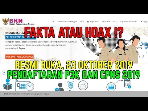 FAKTA atau HOAX !? Pendaftaran Resmi P3K dan CPNS 2019 tanggal 23 Oktober 2019
