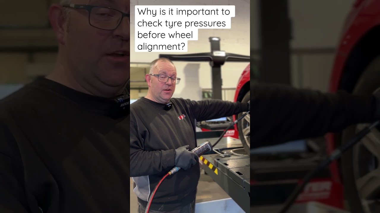 Why should tyre pressures be checked BEFORE a wheel alignment?