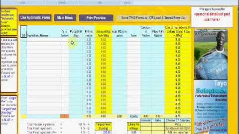 Part 1 of 3 - Ration Formulation using data supplied by an Algerian PhD Student Enquirer