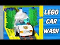 Building lego car wash machine for cleaning dirty car