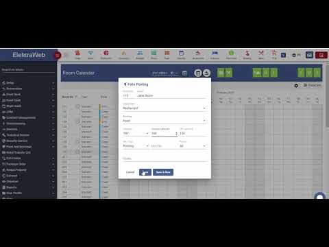 ElektraWeb - Performing basic front office operations from the room calendar screen