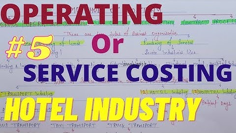 #5 Operating costing || service costing || Cost Accounting || For:-CMA/CA/CS/B.com/BBA || CMA(inter)