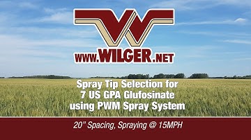 PWM Spray Tip Selection Tutorial: 7.5 US GPA Glufosinate @ 15mph (eg. Liberty)