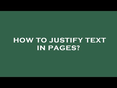 How to justify text in pages?