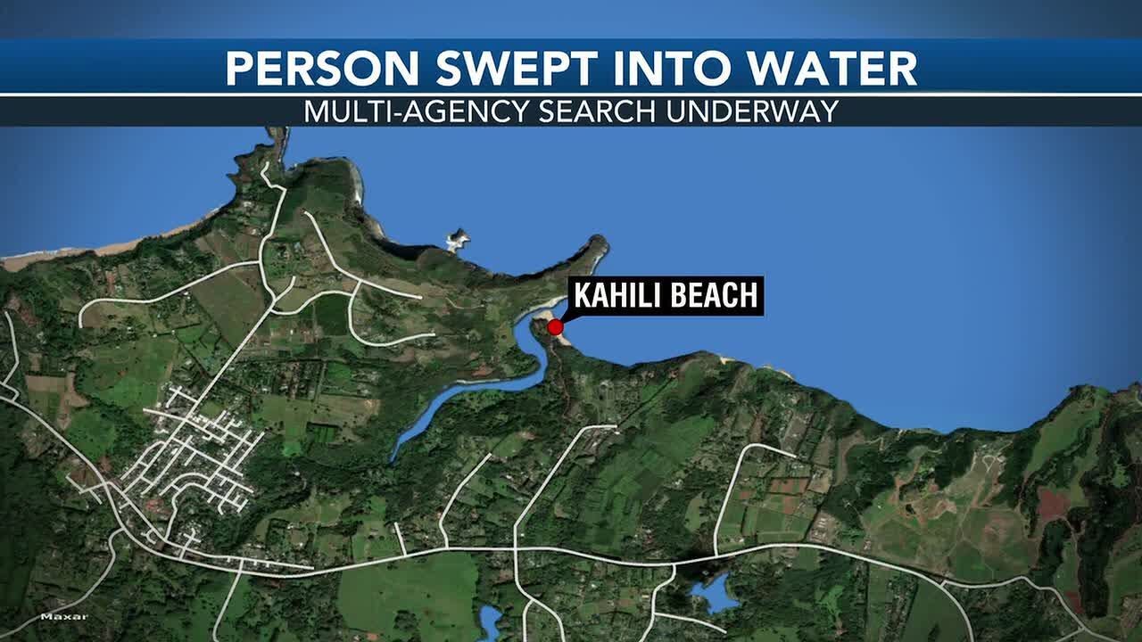 Authorities search for person swept into waters off Kauai
