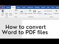 How to convert Word to PDF