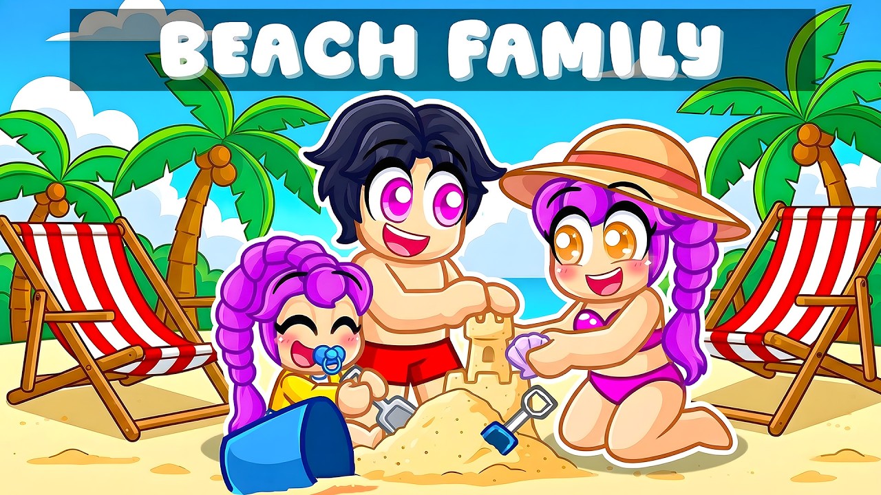 KPOP FAMILY GOES TO THE BEACH IN ROBLOX! (KPOP DEMON HUNTERS)