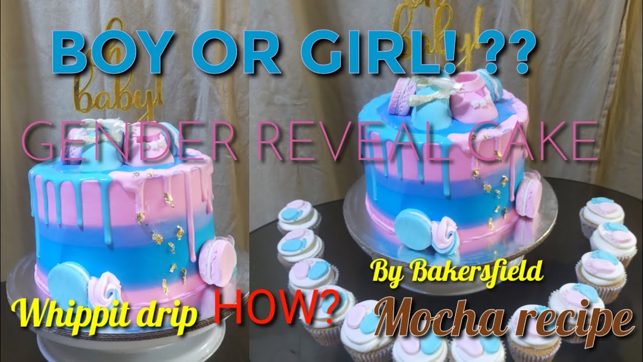GENDER REVEAL CAKE BOY OR GIRL DRIP CAKE TUTORIAL MOCHA