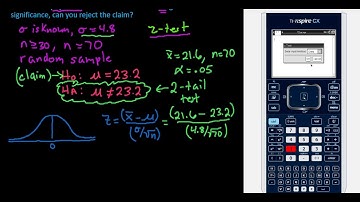 z-Test Using P-Values TI-Nspire