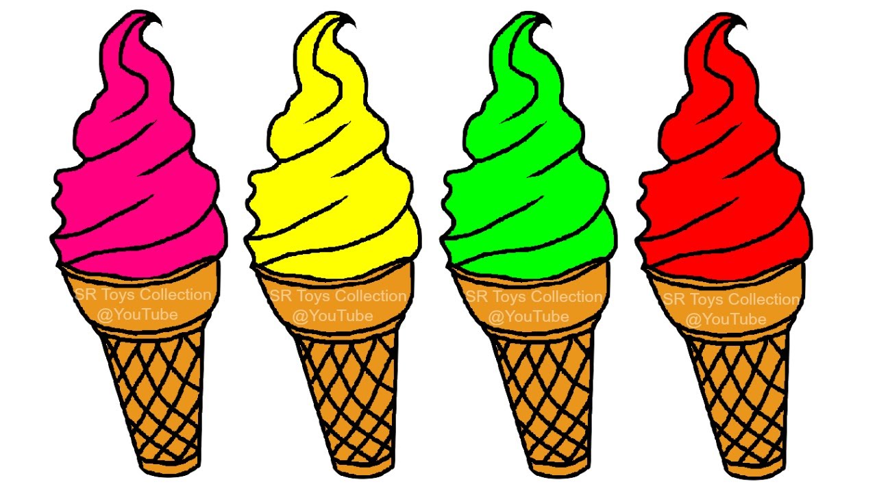 Learning Colors with ICE CREAM Coloring Page YouTube