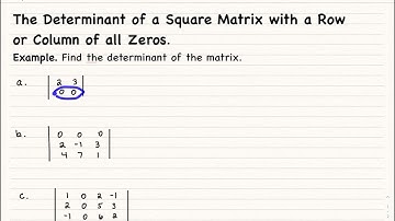 The Determinant of a Square Matrix with a Row or Column of all Zeros.
