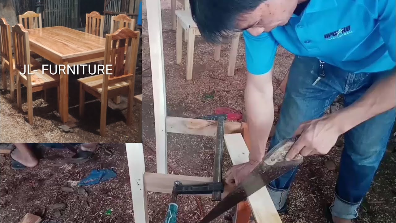 Learning Making Dining Table How to make dining table with chair furniture - YouTube