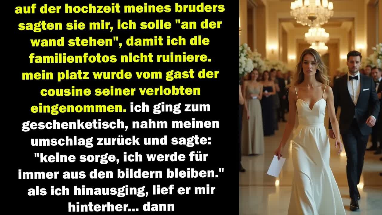 auf der hochzeit meines bruders nahmen sie mir meinen platz  ich nahm mein geschenk zurück und